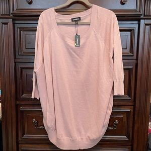 Express cashmere 3/4 length cardigan shirt